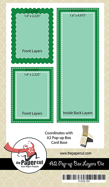 A2 Pop Up Box Card LAYERING Die Set<br>Set of 6 Dies